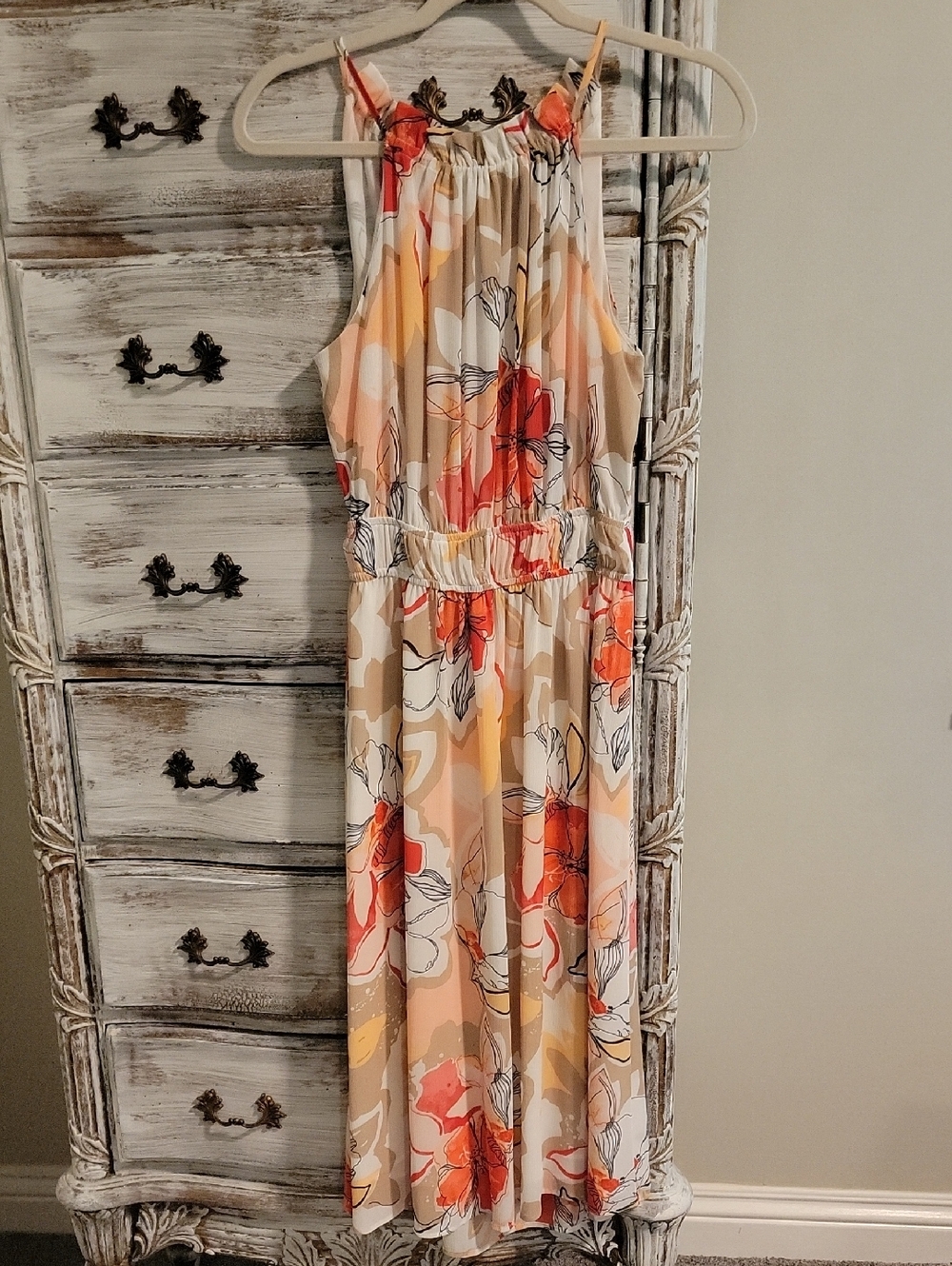 Ophelia Roe Floral Dress - Yellow, Orange, Red